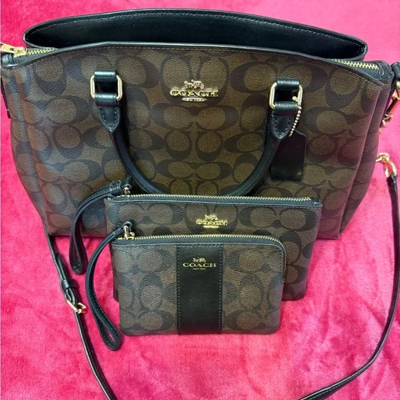 Coach Brown Crossbody Bag with Monogram Print - Picture 9 of 10